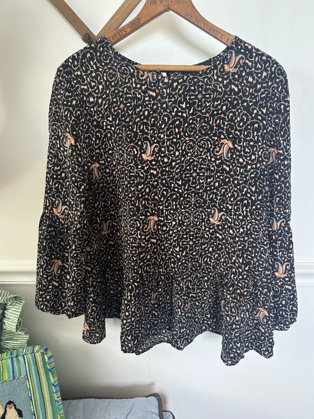 Madewell Silk Fiesta Paisley Peplum Blouse M